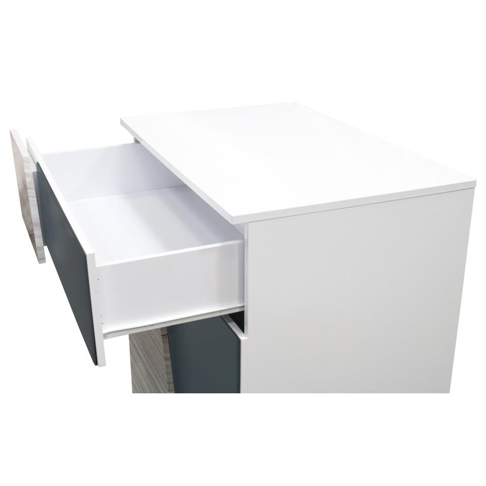 Best Master Manchester 5-Drawer Poplar Wood Bedroom Chest in Zebra/White. Picture 3