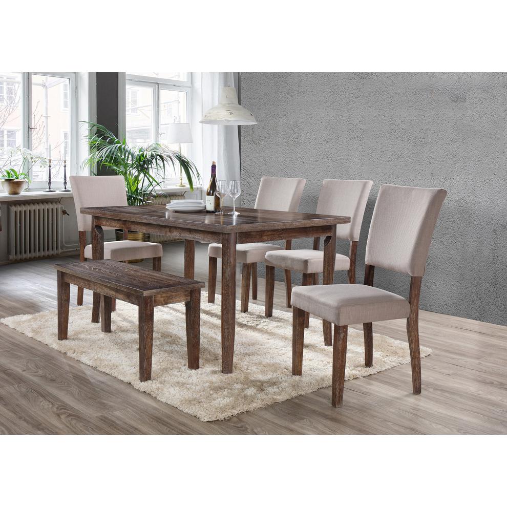 Best Master Transitional Solid Wood Dining Table in Antique Natural Oak. Picture 2