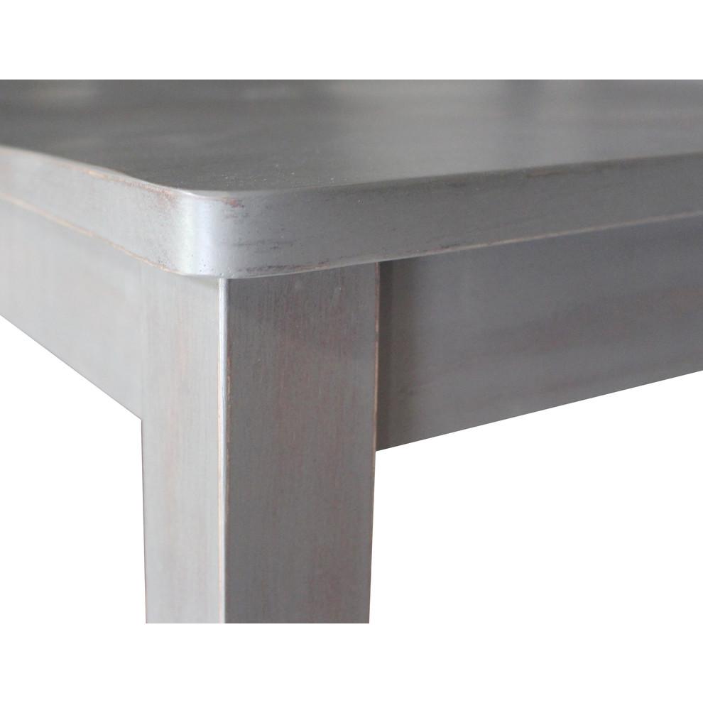 Best Master Luxembourg Solid Wood Rectangular Dining Table in Rustic Gray. Picture 3