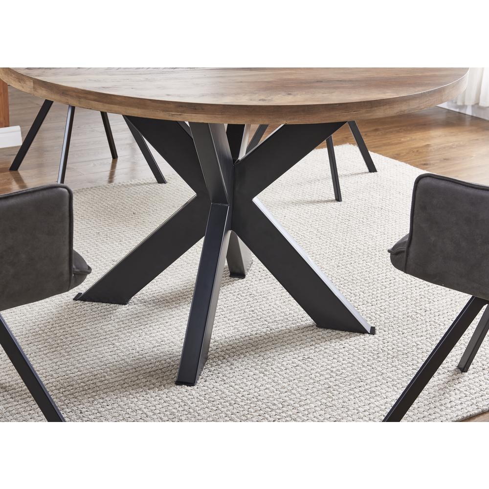 Best Master Furniture Dolph Rustic Natural Oak Wood Round Dining Table. Picture 4