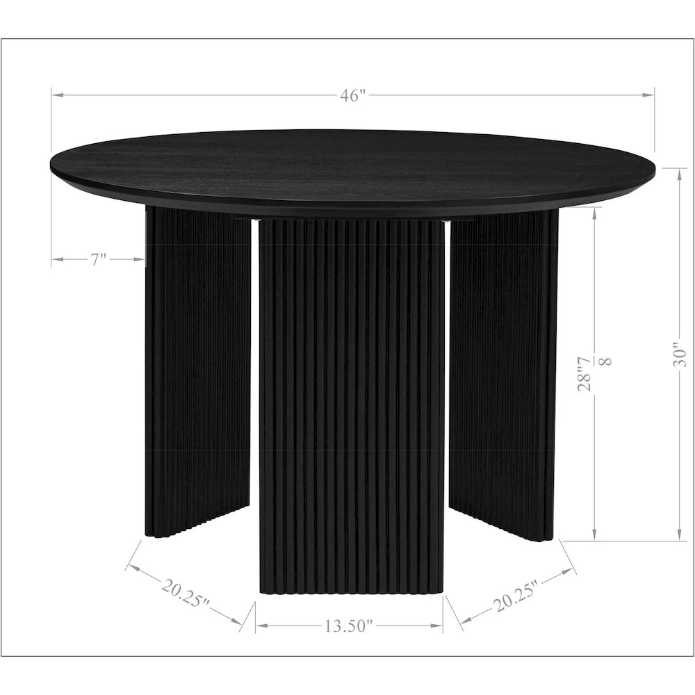46" Round Dining Table Mid Century Modern Natural Ash Veneer Wood Top. Picture 3