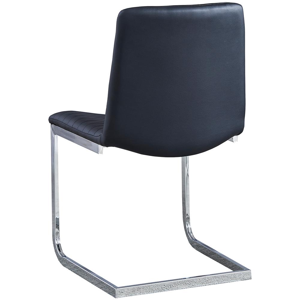 Blanca Black Faux Leather Dining Chairs in Silver(Set of 2). Picture 2