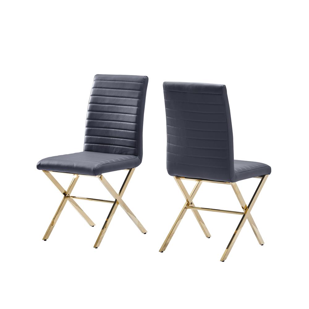 Best Master Furniture Timber 20.5" Faux Leather Dining Chair in Gray (Set of 2). Picture 1