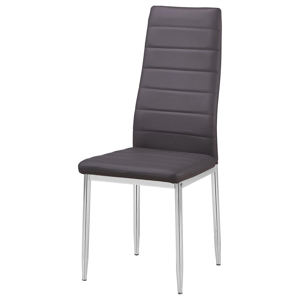 Best Master Chapman Bi Cast Leather Dining Side Chair in Gray (Set of 2). Picture 1