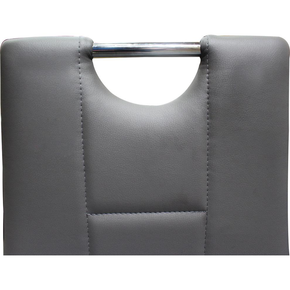 Best Master Beverly Faux Leather Upholstered Side Chair - Gray (Set of 2). Picture 2
