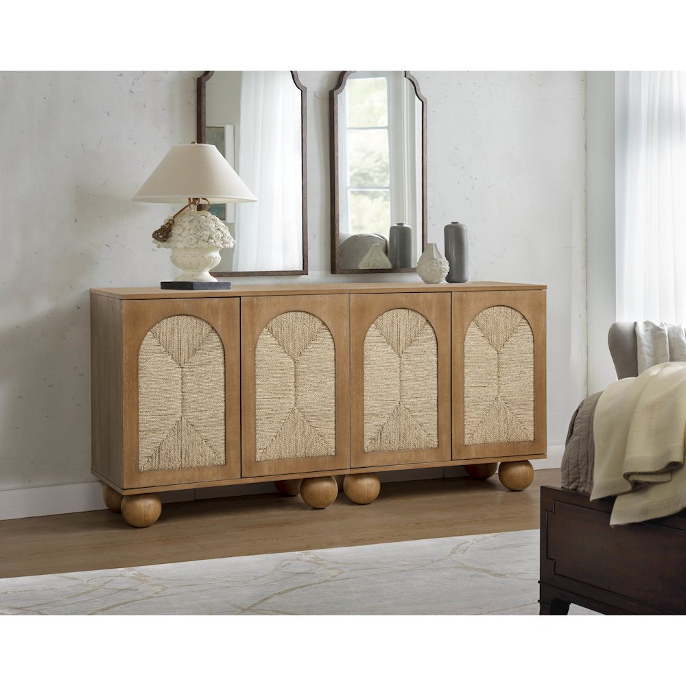Cyrus 31" Wide 2-Door Accent Cabinet Natural Wood Finish Boho Modern Storage. Picture 8