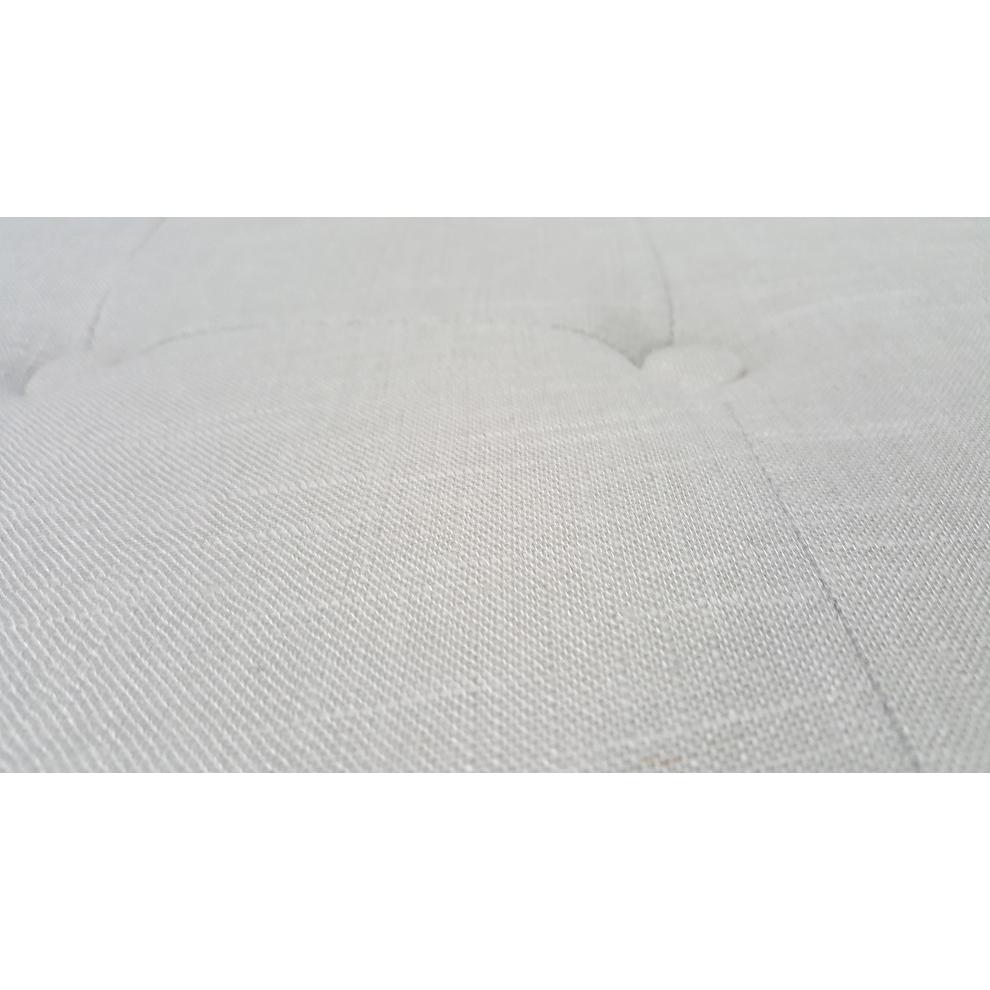Best Master Fabric Upholstered Square Accent Bench in Neutral Gray/Nail Heads. Picture 3