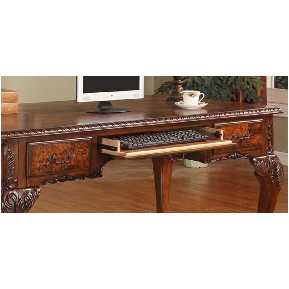 Best Master CDExecutive 60" Wood Office Desk With Hand Carved Designs in Cherry. Picture 4