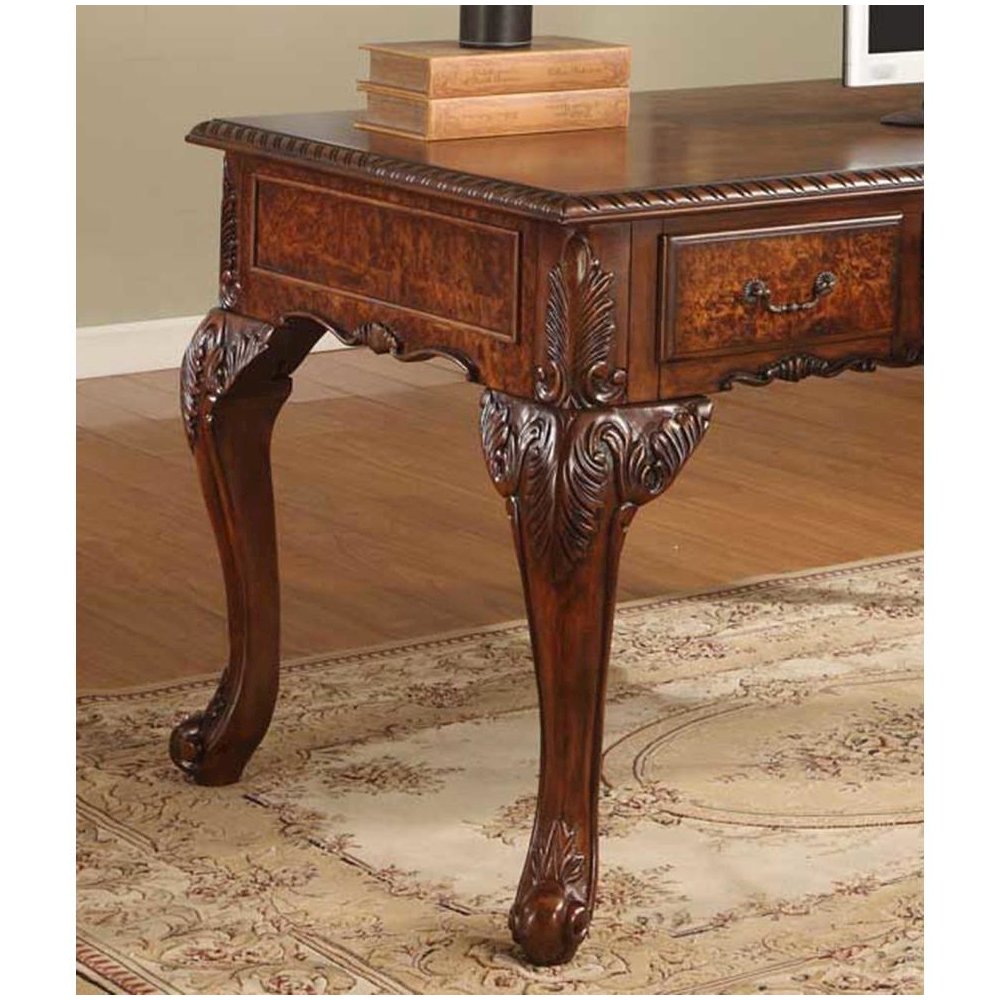Best Master CDExecutive 60" Wood Office Desk With Hand Carved Designs in Cherry. Picture 5