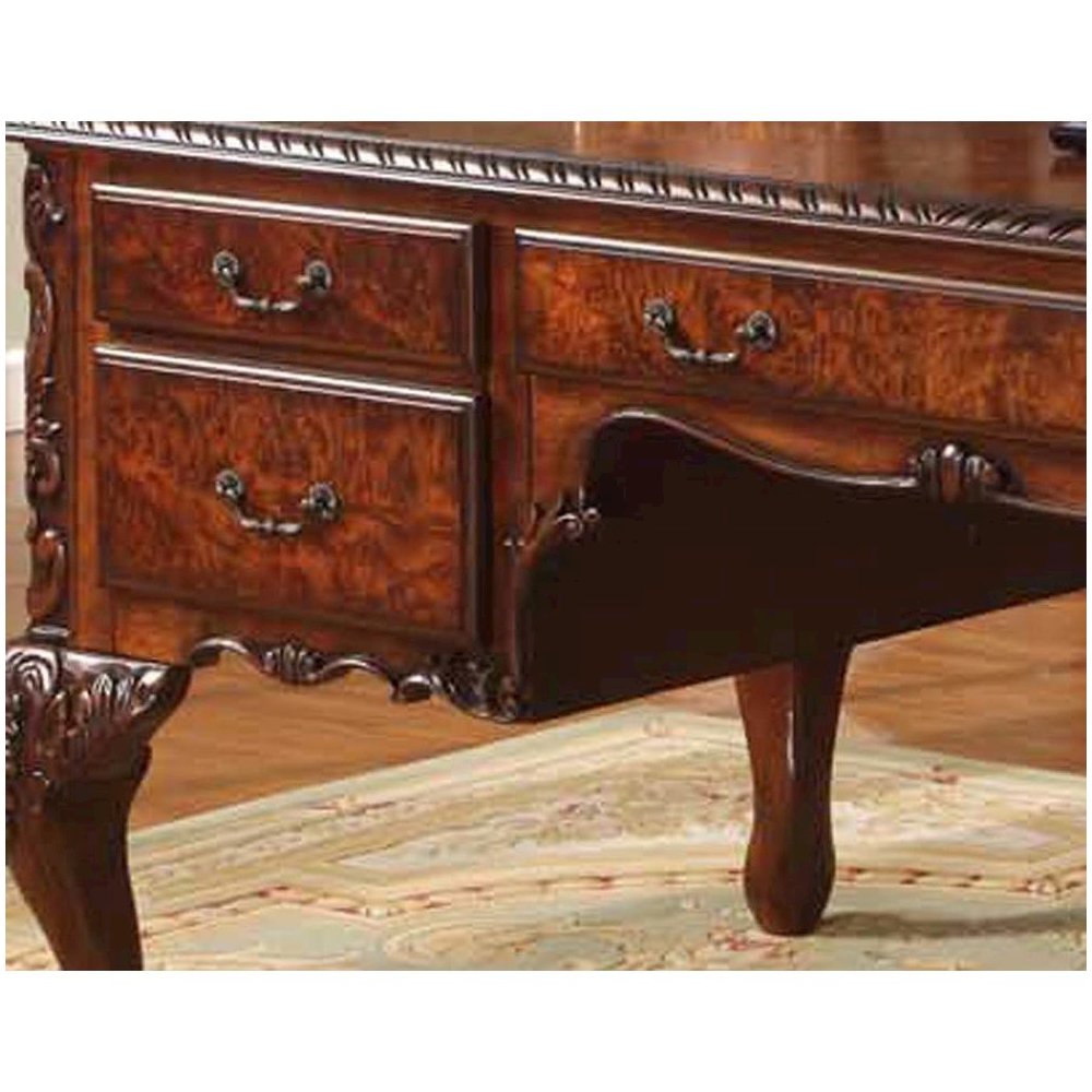Best Master CDExecutive 72" Wood Office Desk With Hand Carved Designs in Cherry. Picture 4