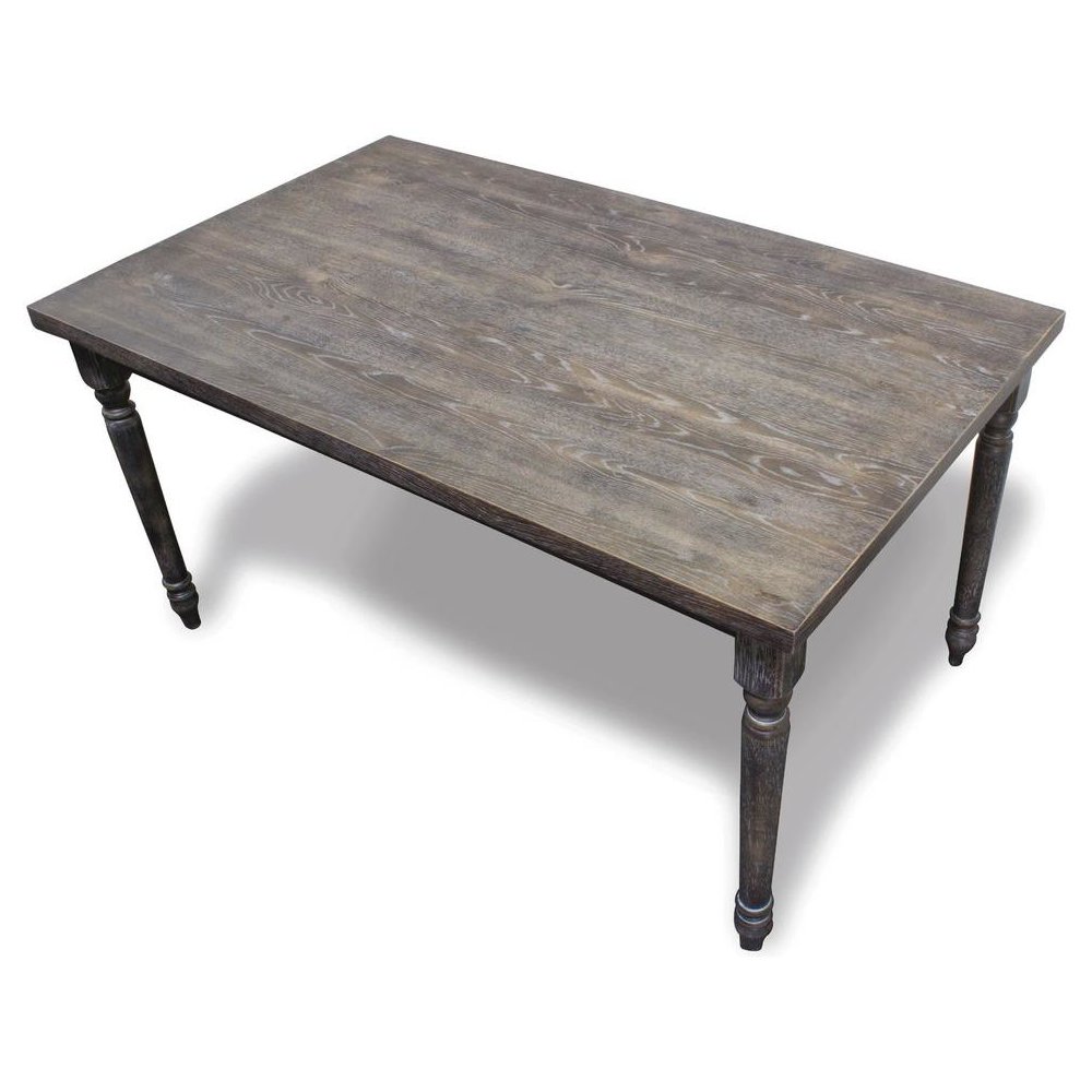 Best Master Demi Birch Wood Dining Table in Smoked Gray. Picture 1
