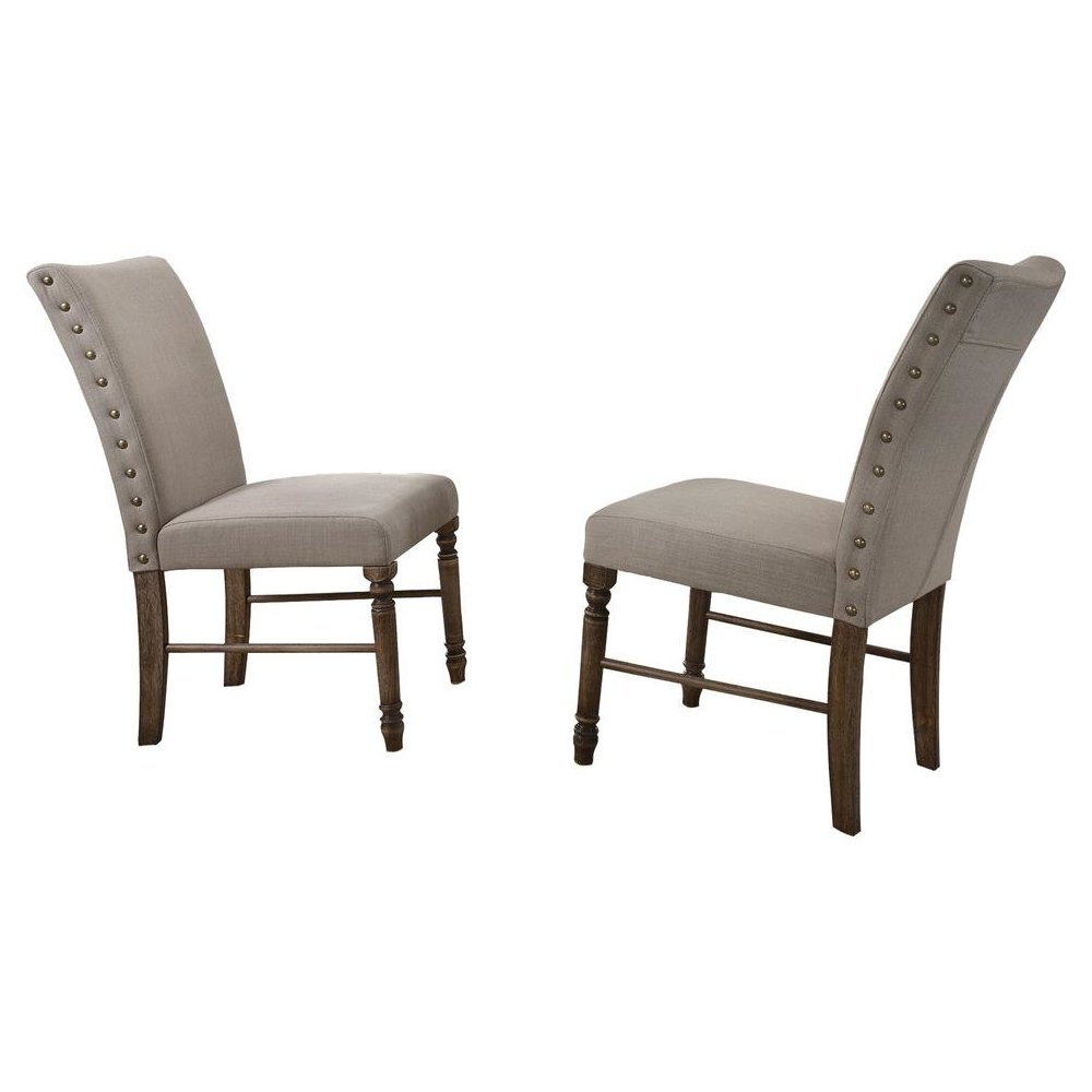 Best Master Ellen Dining Side Chair in Antique Natural Oak (Set of 2). Picture 1
