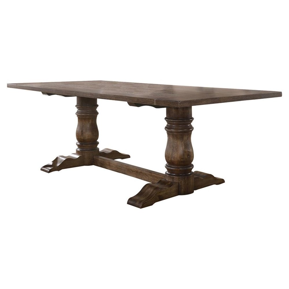 Best Master Ellen Solid Wood Dining Table in Antique Natural Oak. Picture 1