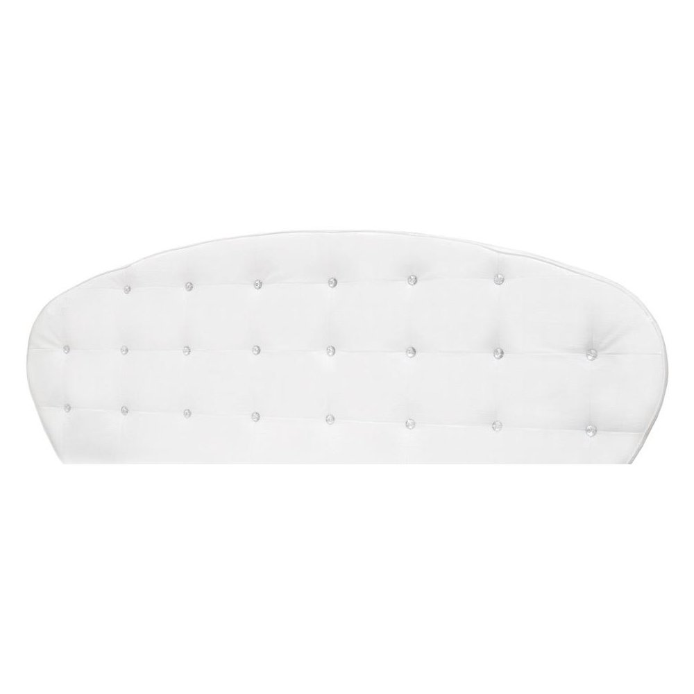 Best Master France Faux Leather Eastern King Platform Bed in White High Gloss. Picture 2