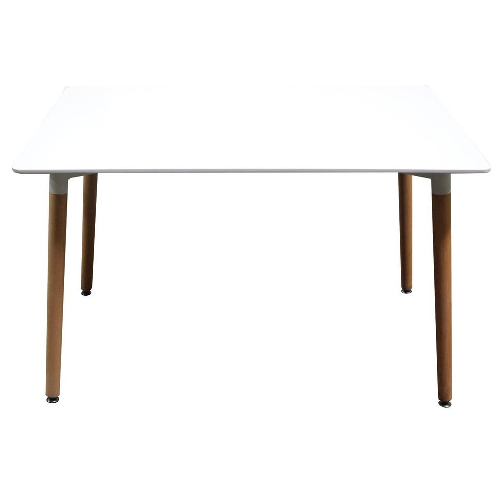 Best Master Mirage Modern Solid Wood Dining Table in White. Picture 3