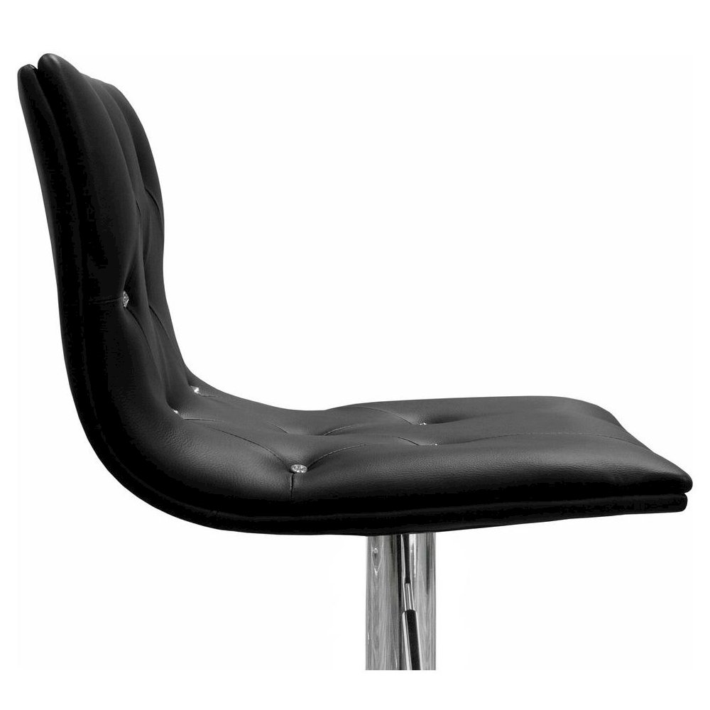 Best Master Modern Swivel Bar Stool With Crystal/Tufted Look in Black (Set of 2). Picture 3