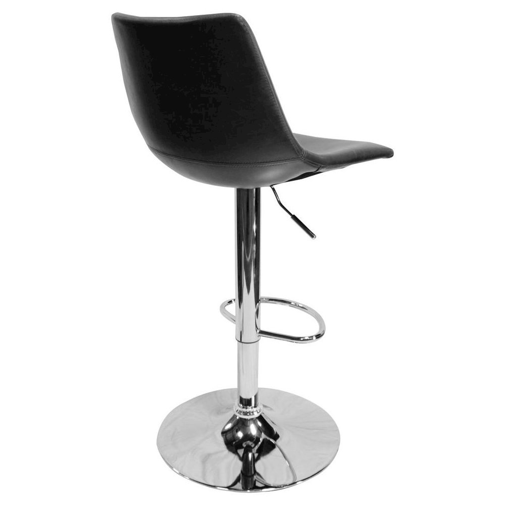 Best Master Jimmy Dean Faux Leather Adjustable Swivel Bar Stool Gray (Set of 2). Picture 4
