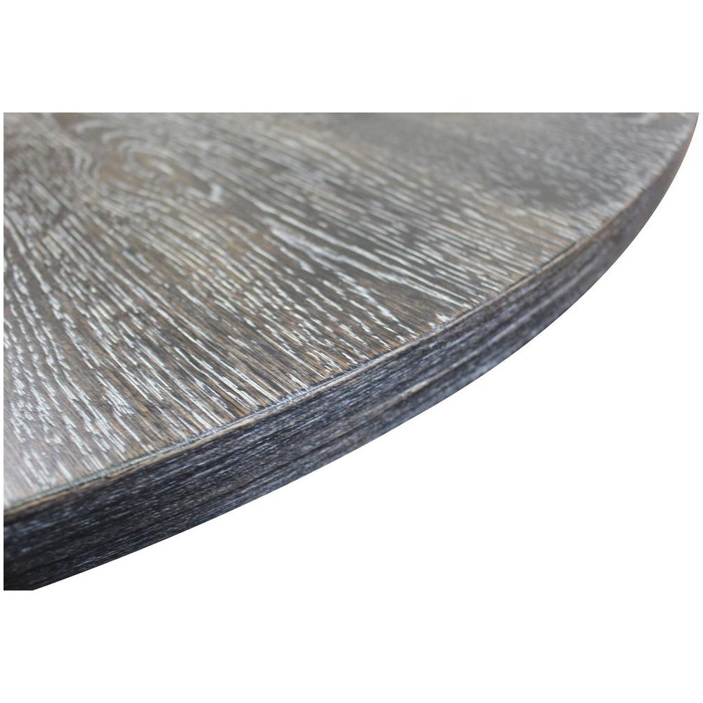 Best Master Farmhouse Style Wood Round Dining Table in Weathered Gray. Picture 2