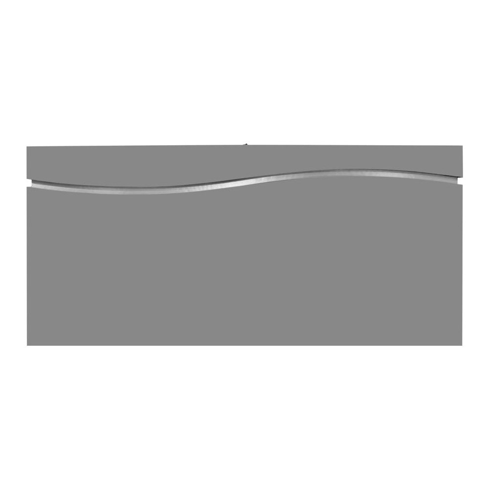 Best Master Leon Poplar Wood Cal King Platform Bed in Gray With Silver Base. Picture 2