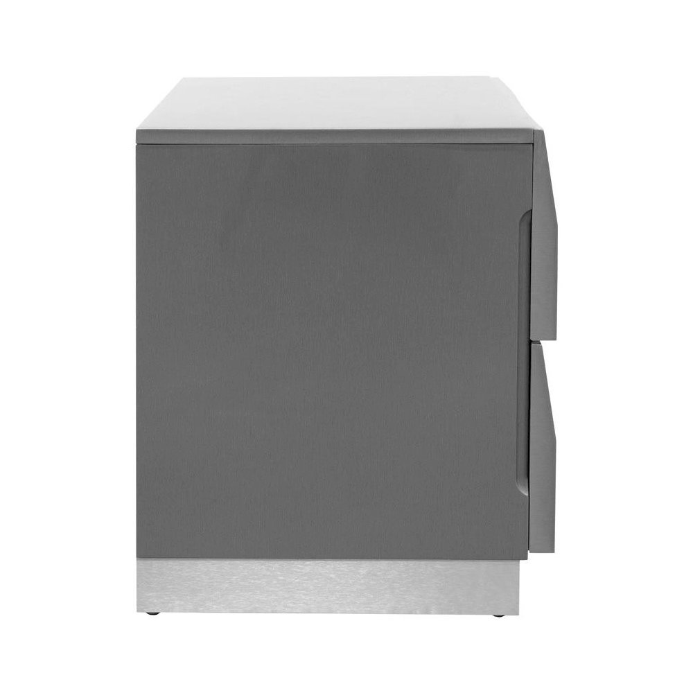 Best Master Leon 2-Drawer Poplar Wood Bedroom Nightstand in Gray High Gloss. Picture 4