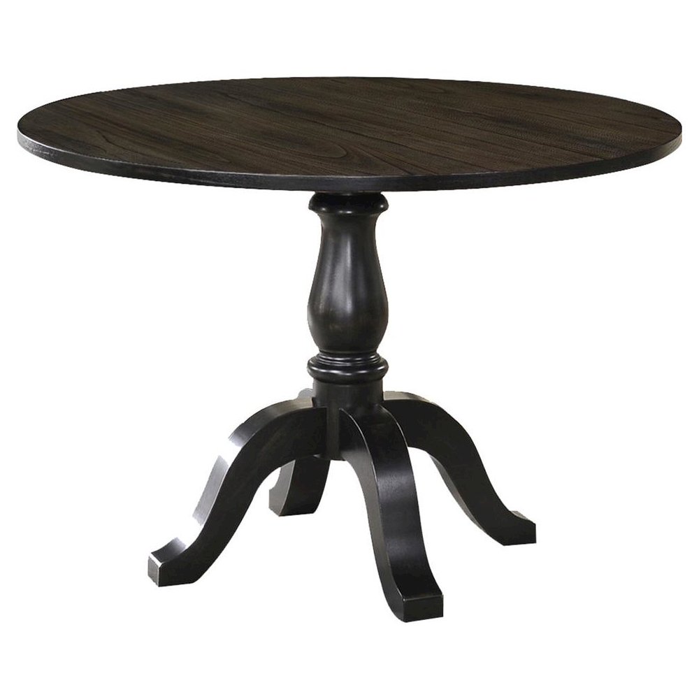 Alice Transitional Round Dining Table, Black. Picture 1