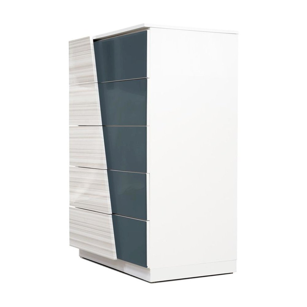 Best Master Manchester 5-Drawer Poplar Wood Bedroom Chest in Zebra/White. Picture 2