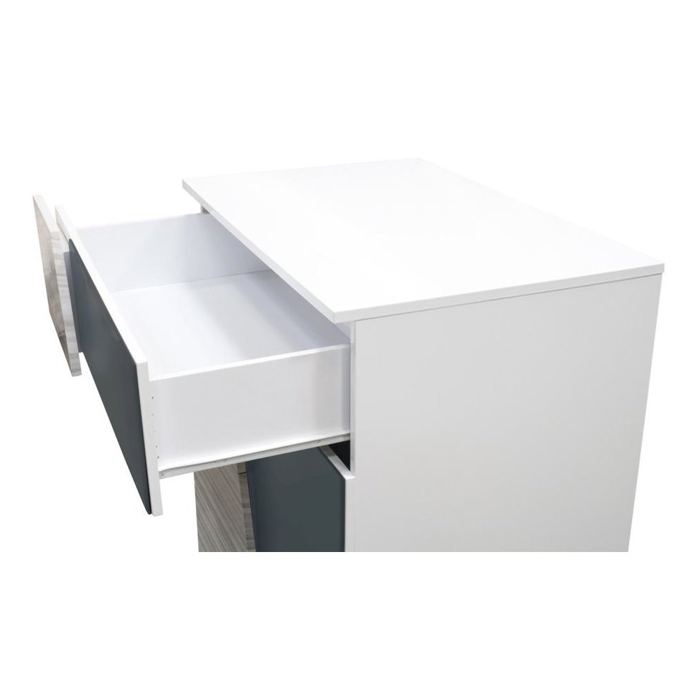 Best Master Manchester 5-Drawer Poplar Wood Bedroom Chest in Zebra/White. Picture 3