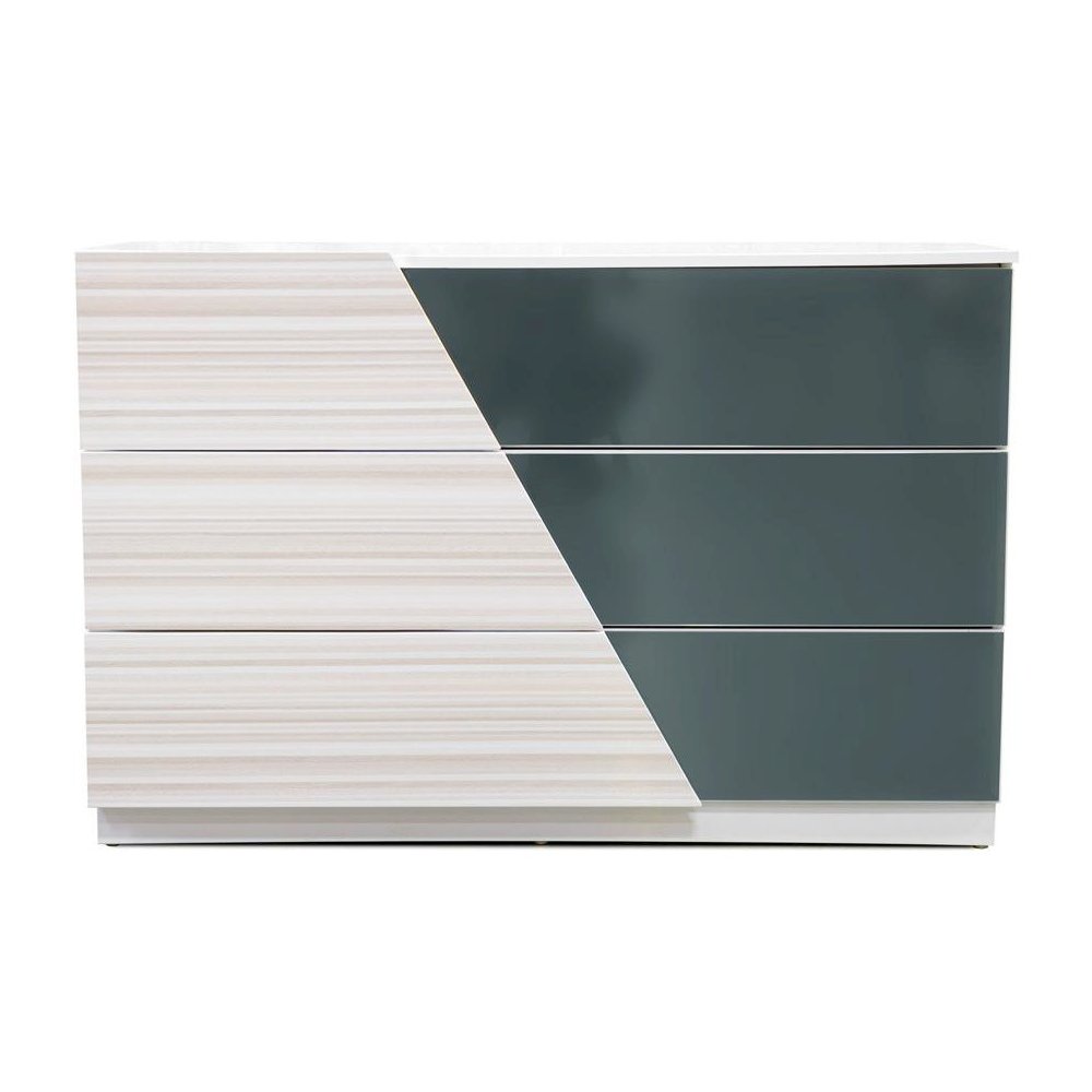 Best Master Manchester 3-Drawer Poplar Wood Bedroom Dresser in Zebra/White. Picture 1