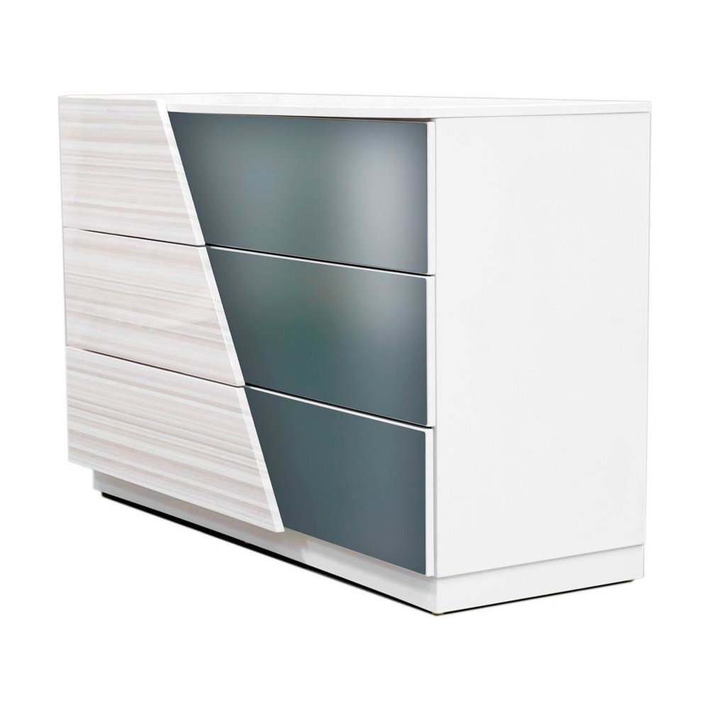 Best Master Manchester 3-Drawer Poplar Wood Bedroom Dresser in Zebra/White. Picture 4