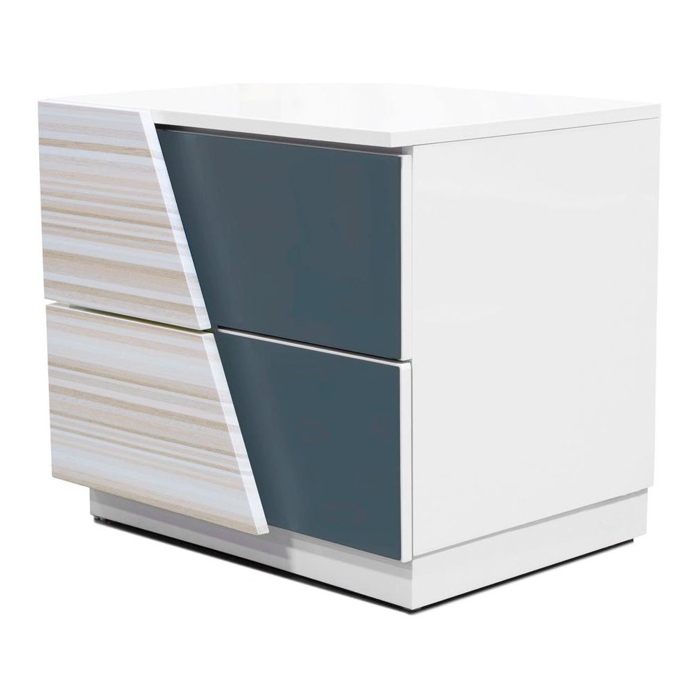Best Master Manchester 2-Drawer Poplar Wood Bedroom Nightstand in Zebra/White. Picture 2