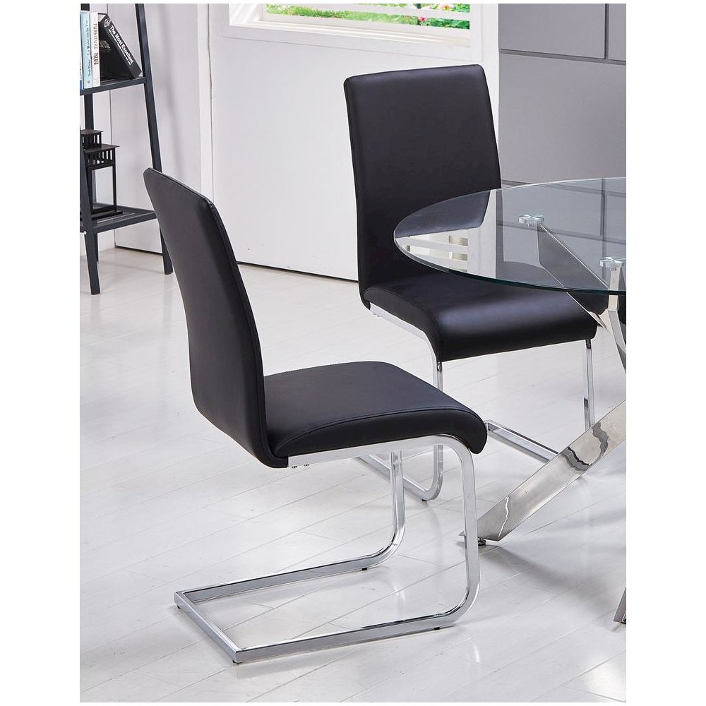Best Master Alison 5-Piece Modern Glass Top Dinette Set in Black. Picture 3