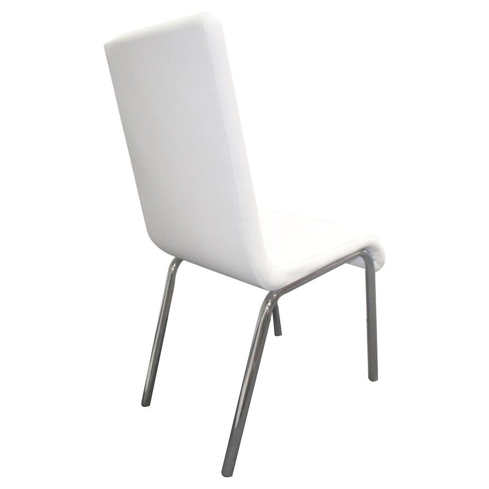 Best Master Bailee Modern Faux Leather Dining Side Chair in White (Set of 4). Picture 2