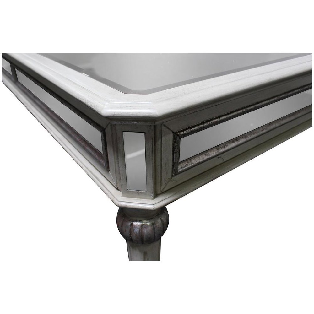 Emory Antique Cream With Mirrored Dining Table. Picture 3