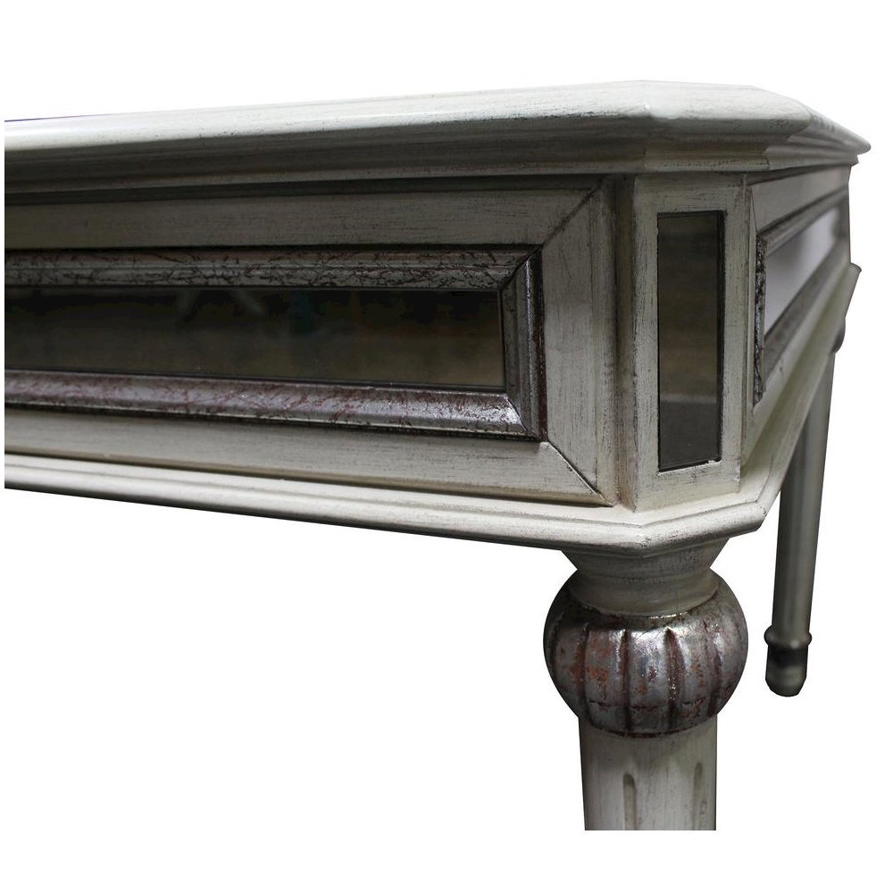Emory Antique Cream With Mirrored Dining Table. Picture 4