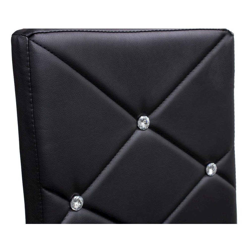 Best Master Faux Leather and Chrome Dining Side Chair in Black (Set of 4). Picture 3