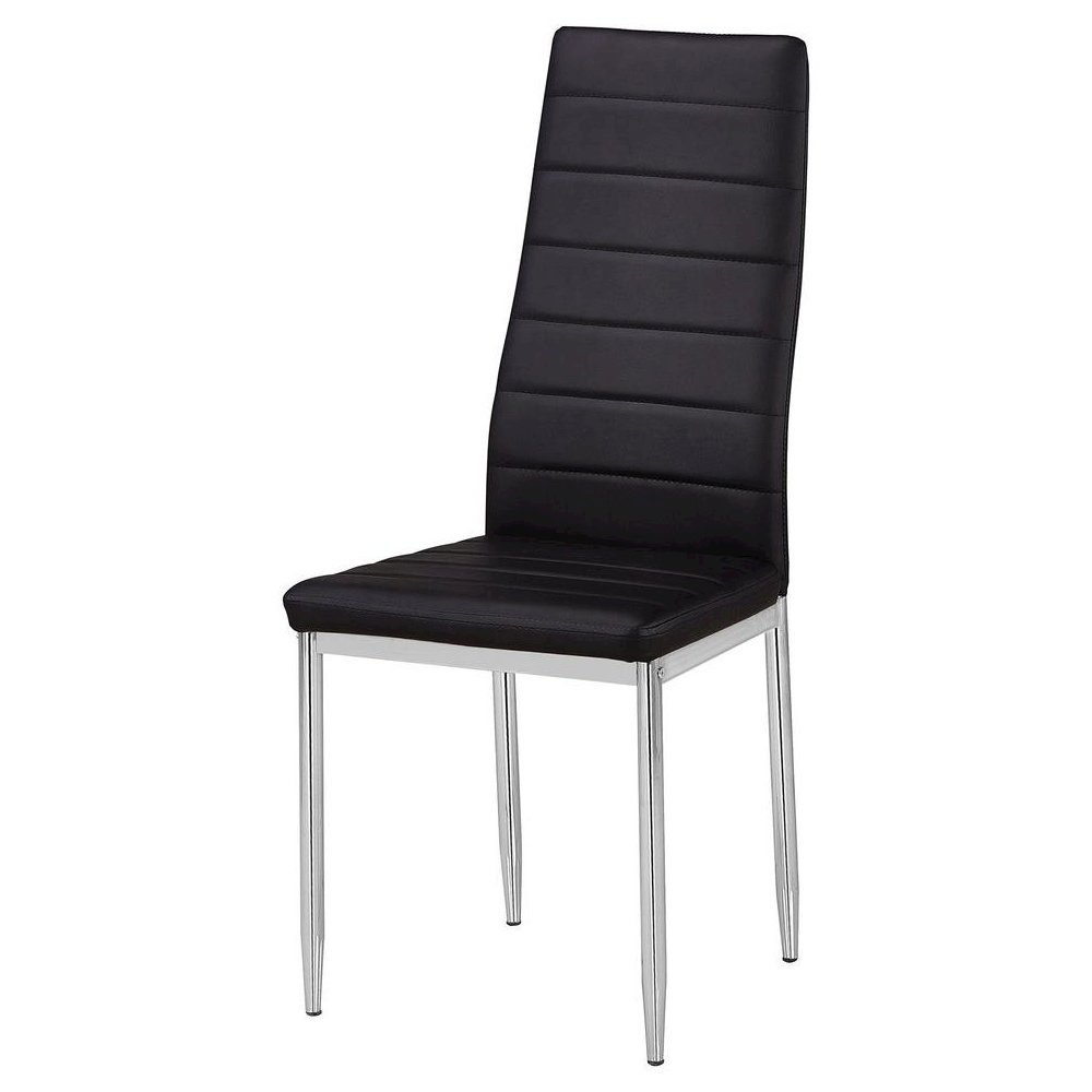Best Master Chapman Bi Cast Leather Dining Side Chair in Black (Set of 2). Picture 1