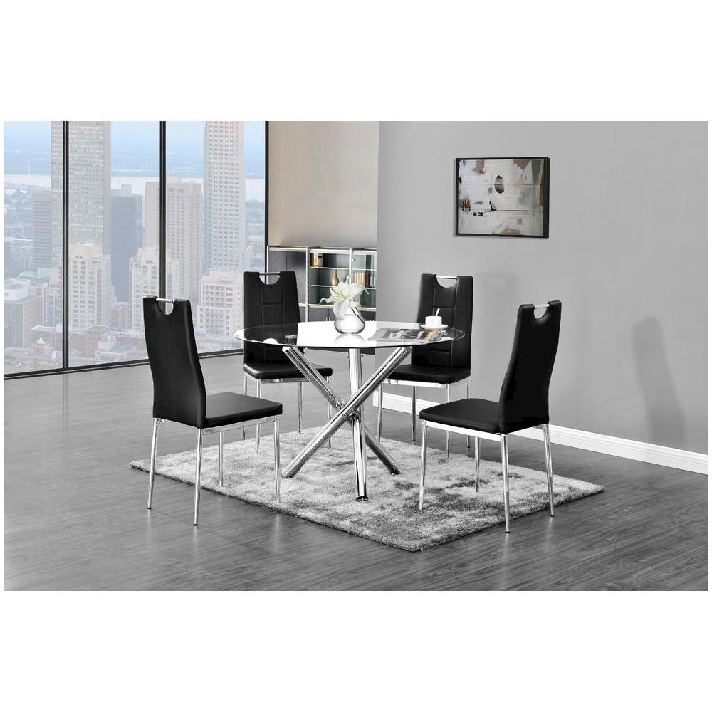 Best Master Beverly Faux Leather Upholstered Side Chair - Black (Set of 2). Picture 3