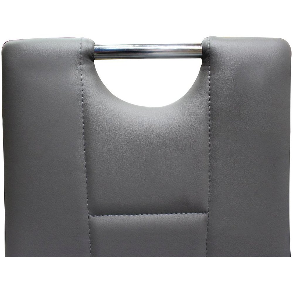 Best Master Beverly Faux Leather Upholstered Side Chair - Gray (Set of 2). Picture 2