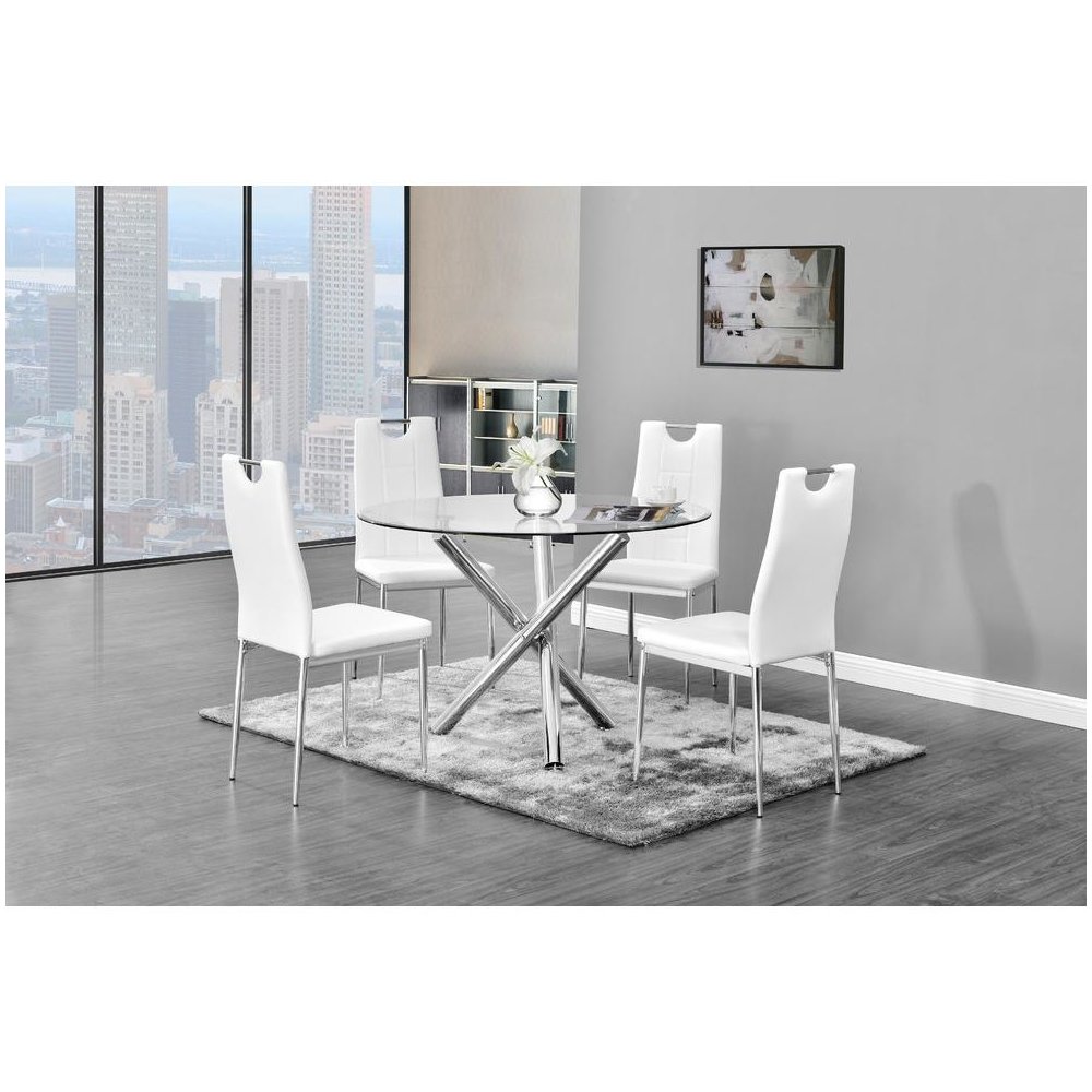 Best Master Beverly Faux Leather Upholstered Side Chair - White (Set of 2). Picture 3