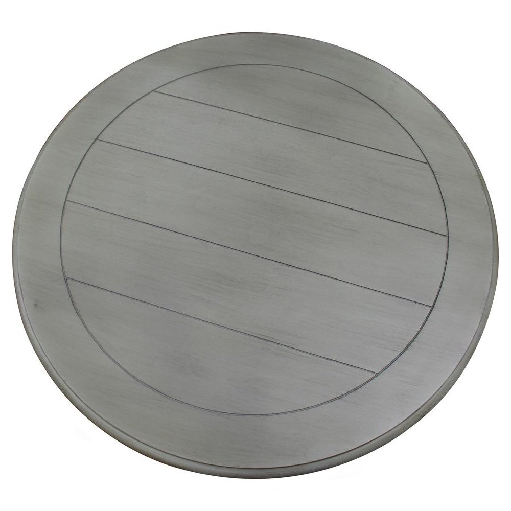 Best Master Furniture Engineered Wood Round End Table in Antique Gray. Picture 2