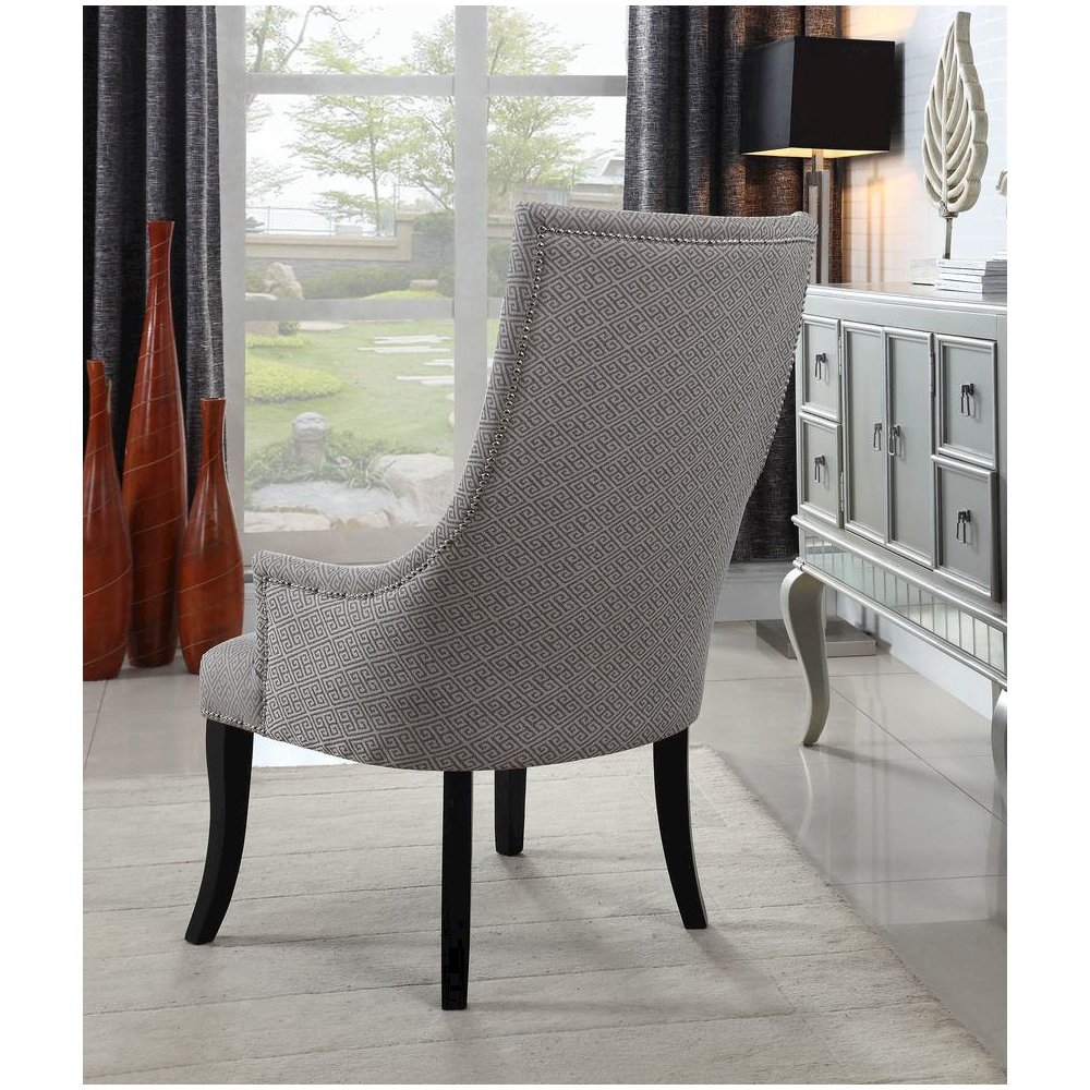 Best Master Republic Polyester Fabric Upholstered Acent Chair - Taupe/Light Gray. Picture 4