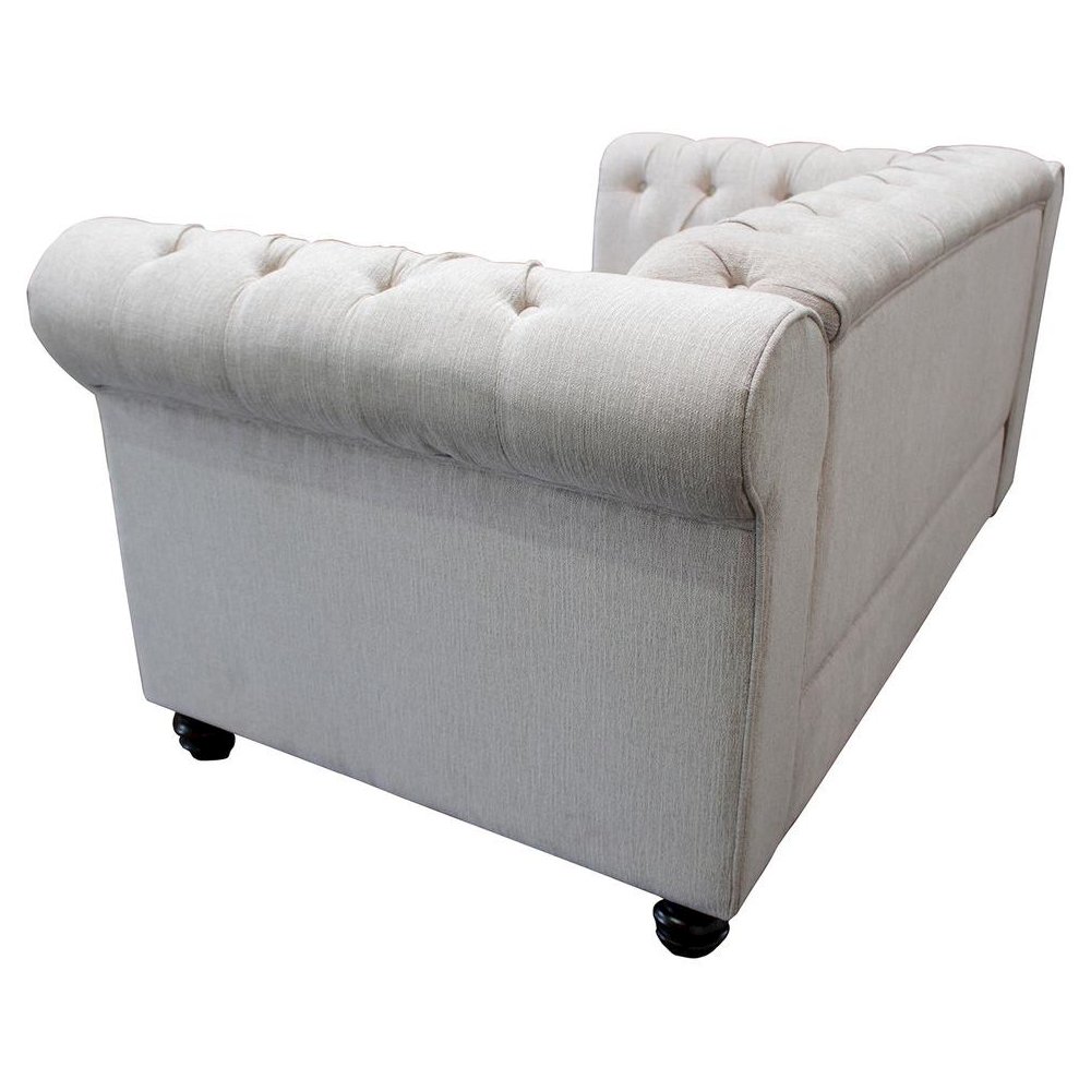 Best Master Venice Fabric Upholstered Living Room Loveseat in Klein Charcoal. Picture 4