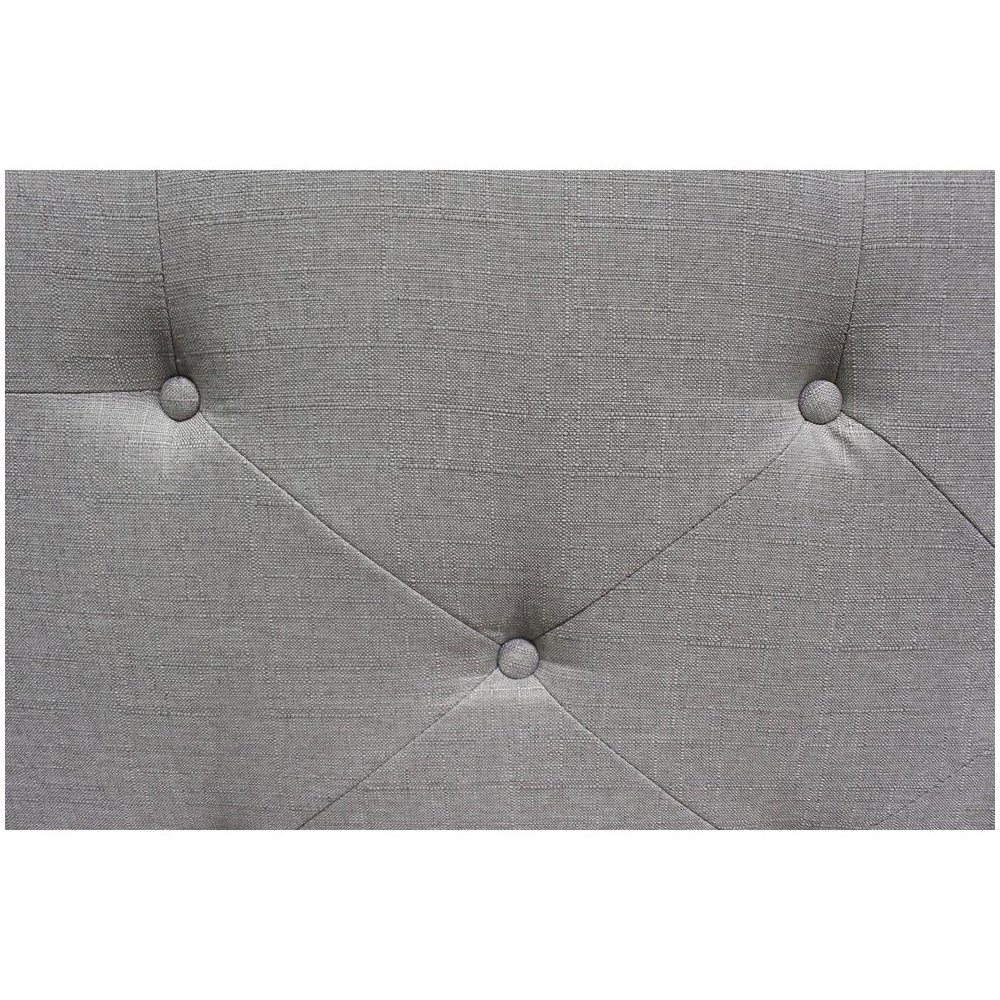 Best Master Valentina Fabric Upholstered Wingback East King Platform Bed - Gray. Picture 4