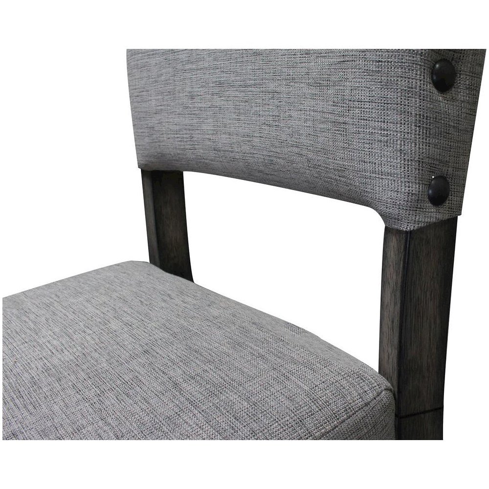 Best Master 5-Piece Solid Wood Round Dinette Set in Antique Rustic Gray. Picture 4