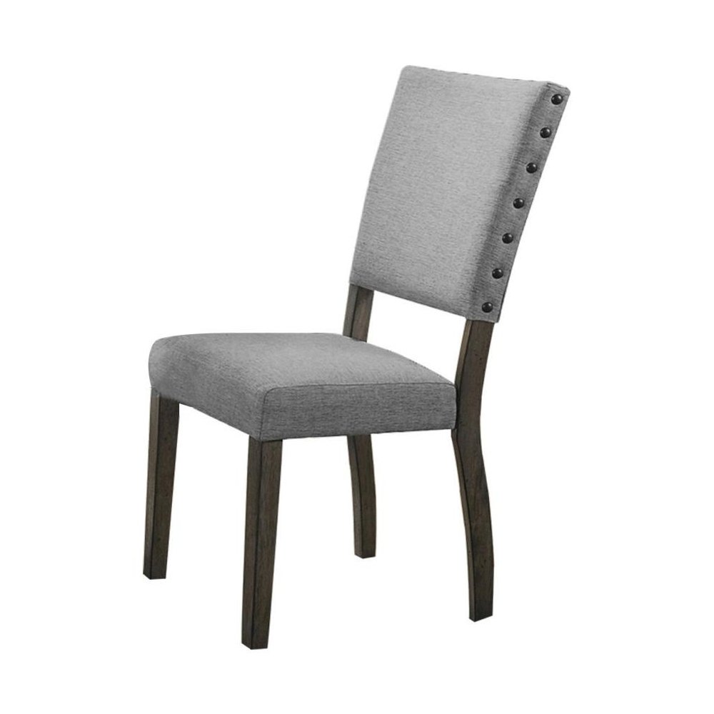 Best Master Anna Fabric Upholstered Side Chair in Rustic Light Gray (Set of 2). Picture 1