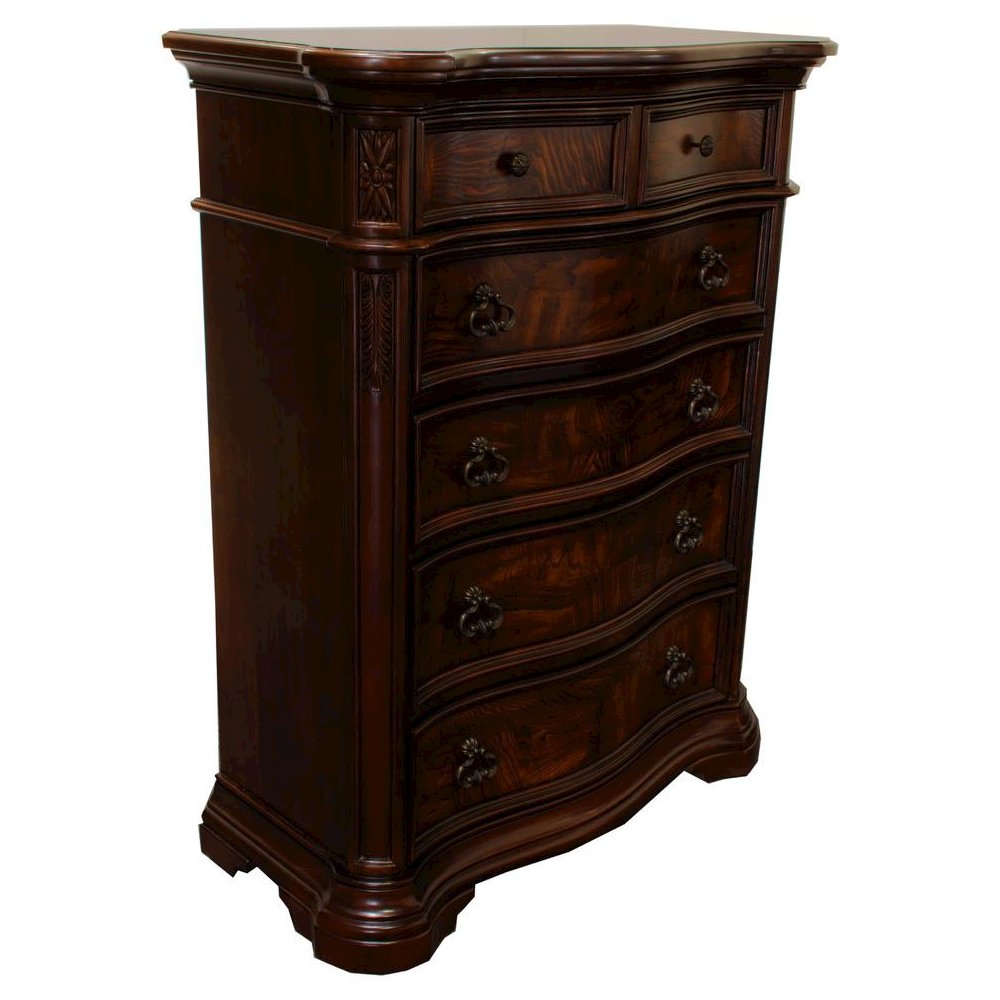 Best Master Barney's Traditional Wood 5-Drawer Chest in Walnut. Picture 1
