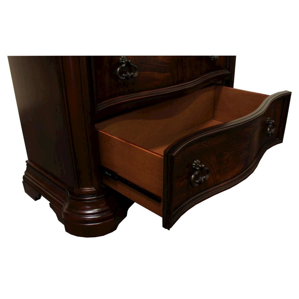 Best Master Barney's Traditional Wood 5-Drawer Chest in Walnut. Picture 2