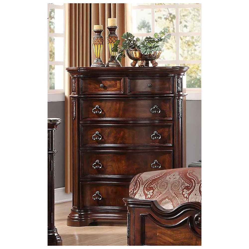 Best Master Barney's Traditional Wood 5-Drawer Chest in Walnut. Picture 3