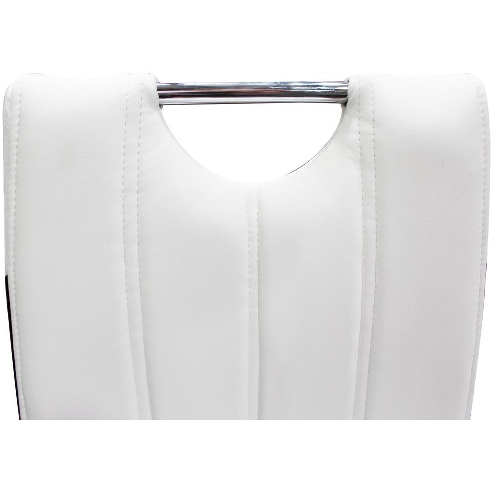 Best Master Bono Faux Leather Modern Dining Side Chair in White/Black (Set of 2). Picture 2