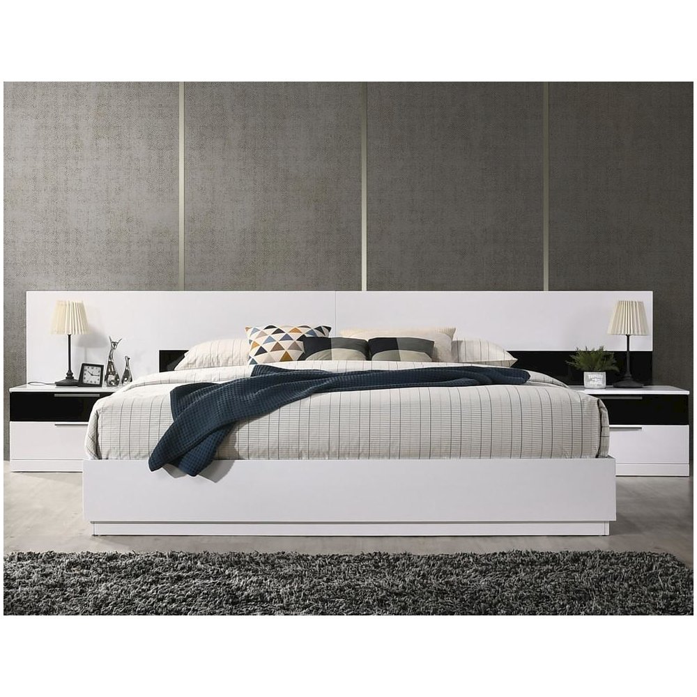 Best Master Bahamas 2-Drawer Poplar Wood Bedroom Nightstand in Black/White. Picture 4